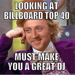 LOOKING AT BILLBOARD TOP 40 MUST MAKE YOU A GREAT DJ Condescending Wonka