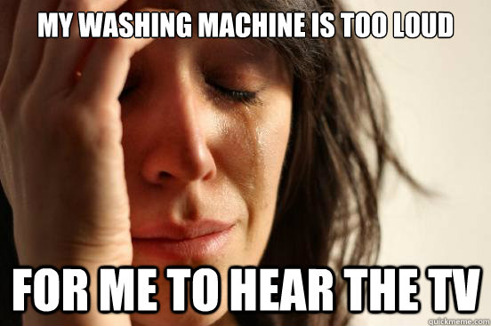 My washing machine is too loud for me to hear the TV  First World Problems