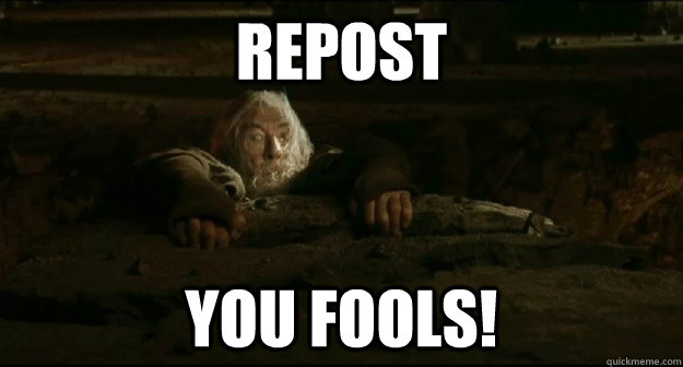 repost you fools! - repost you fools!  Gandalf