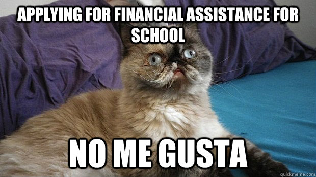 Applying for Financial Assistance for school NO ME GUSTA  