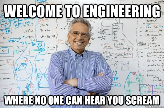 welcome to engineering where no one can hear you scream - welcome to engineering where no one can hear you scream  Engineering Professor