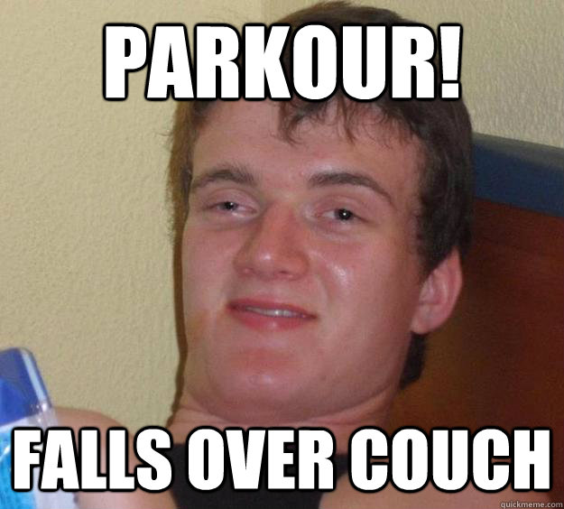 Parkour! Falls over couch  - Parkour! Falls over couch   10 Guy