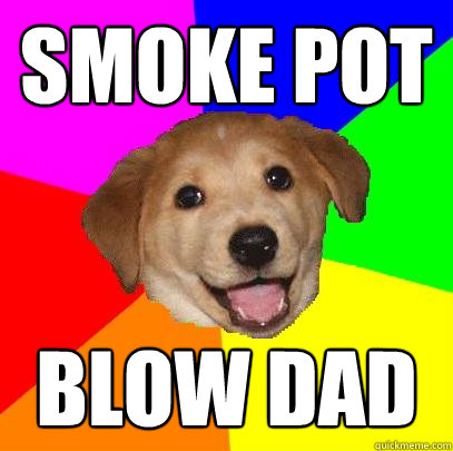 SMOKE POT BLOW DAD  Advice Dog