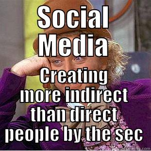 SOCIAL MEDIA CREATING MORE INDIRECT THAN DIRECT PEOPLE BY THE SEC Condescending Wonka