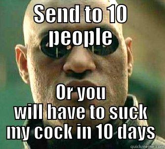 SEND TO 10 PEOPLE OR YOU WILL HAVE TO SUCK MY COCK IN 10 DAYS Matrix Morpheus