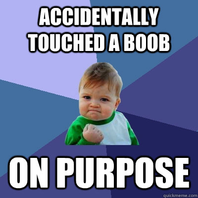 Accidentally touched a boob on purpose - Accidentally touched a boob on purpose  Success Kid