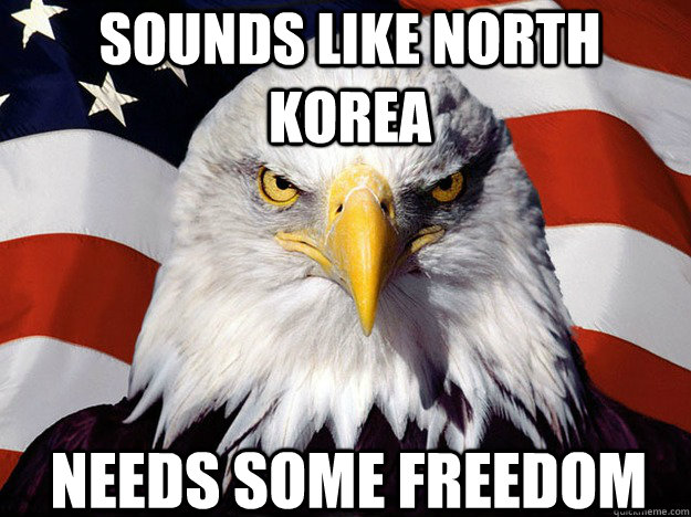 sounds like north korea needs some freedom  Patriotic Eagle