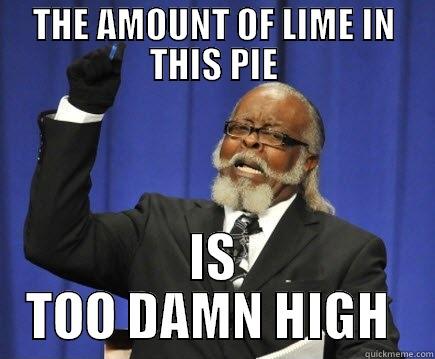 THE AMOUNT OF LIME IN THIS PIE IS TOO DAMN HIGH  Too Damn High