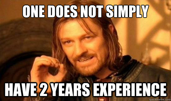 One Does Not Simply have 2 years experience - One Does Not Simply have 2 years experience  Boromir