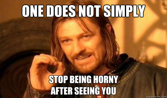 One Does Not Simply stop being horny
after seeing you - One Does Not Simply stop being horny
after seeing you  Boromir