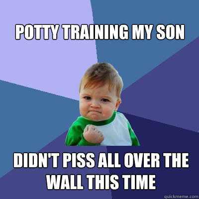 Potty Training my Son Didn't piss all over the wall this time  Success Baby