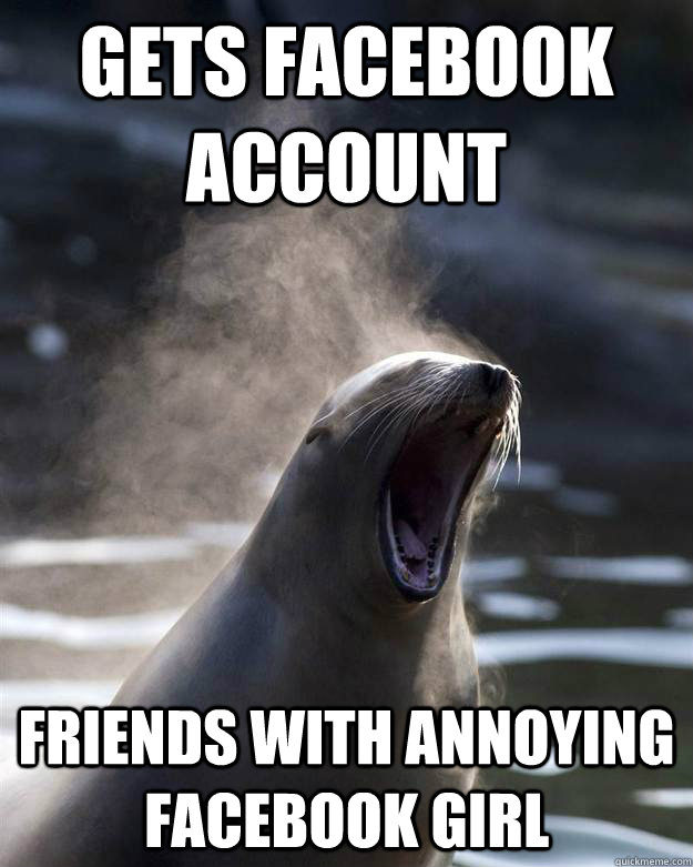 Gets Facebook Account friends with annoying facebook girl - Gets Facebook Account friends with annoying facebook girl  Annoying Facebook Sea Lion