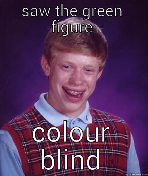 SAW THE GREEN FIGURE COLOUR BLIND Bad Luck Brian