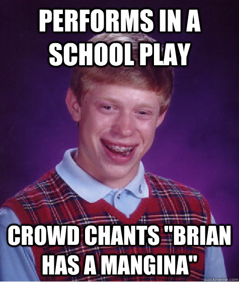 Performs in a school play Crowd chants 