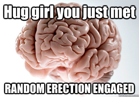 Hug girl you just met RANDOM ERECTION ENGAGED  Scumbag Brain