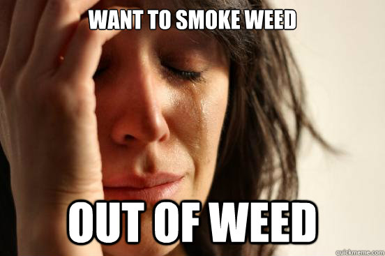 want to smoke weed out of weed  First World Problems