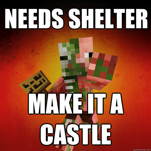 needs shelter make it a castle     - needs shelter make it a castle      Zombie Pigman Zisteau