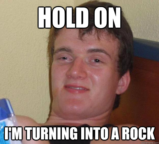 Hold on I'm turning into a rock - Hold on I'm turning into a rock  10 Guy