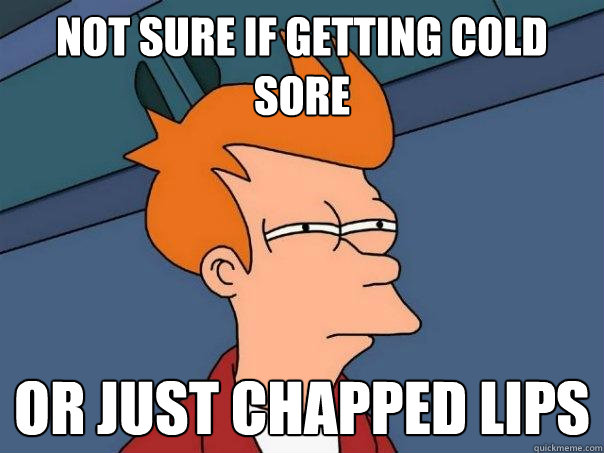 Not Sure if getting cold sore  Or Just Chapped Lips  Futurama Fry