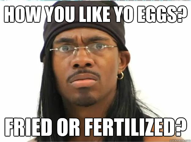 How you like yo eggs? Fried or fertilized? - How you like yo eggs? Fried or fertilized?  Yung Humma