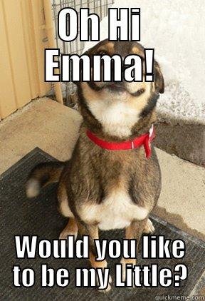 Smirking Dog wonders... - OH HI EMMA! WOULD YOU LIKE TO BE MY LITTLE? Good Dog Greg