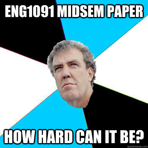 eng1091 midsem paper how hard can it be?  Practical Jeremy Clarkson