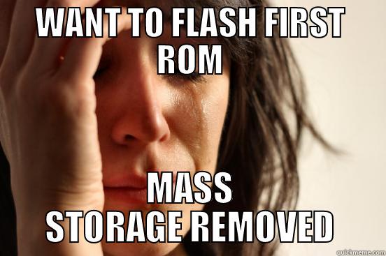 WANT TO FLASH FIRST ROM MASS STORAGE REMOVED First World Problems