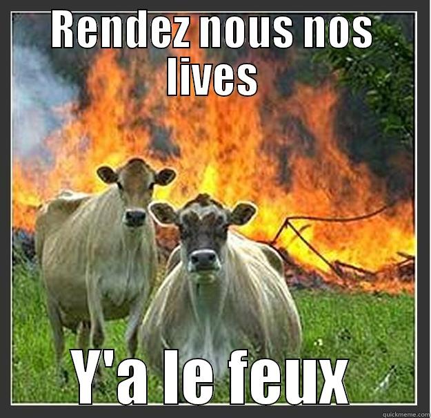 y'a le feux - RENDEZ NOUS NOS LIVES Y'A LE FEUX Evil cows