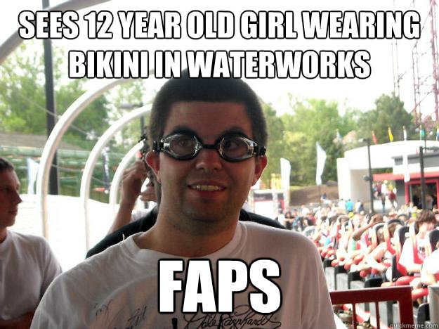 Sees 12 Year Old Girl Wearing Bikini In Waterworks Faps Coaster