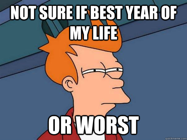 Not sure if best year of my life or worst - Not sure if best year of my life or worst  Futurama Fry