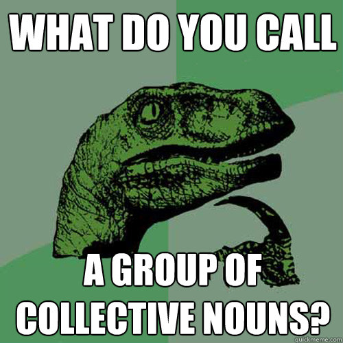 What do you call a group of collective nouns?  Philosoraptor