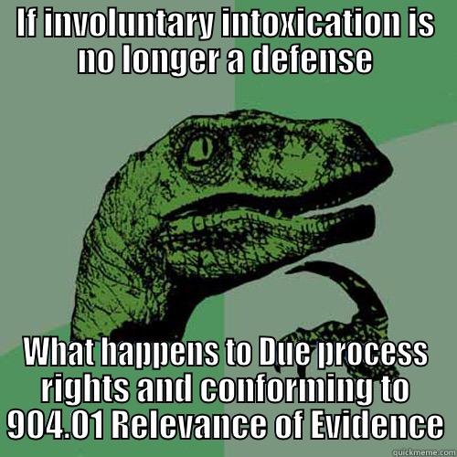 Relevant Evidence - IF INVOLUNTARY INTOXICATION IS NO LONGER A DEFENSE WHAT HAPPENS TO DUE PROCESS RIGHTS AND CONFORMING TO 904.01 RELEVANCE OF EVIDENCE Philosoraptor