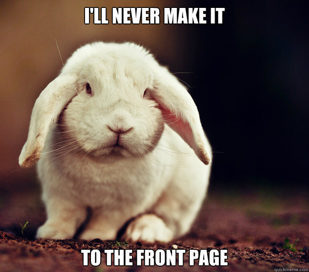 I'll never make it to the front page  Sad Bunny