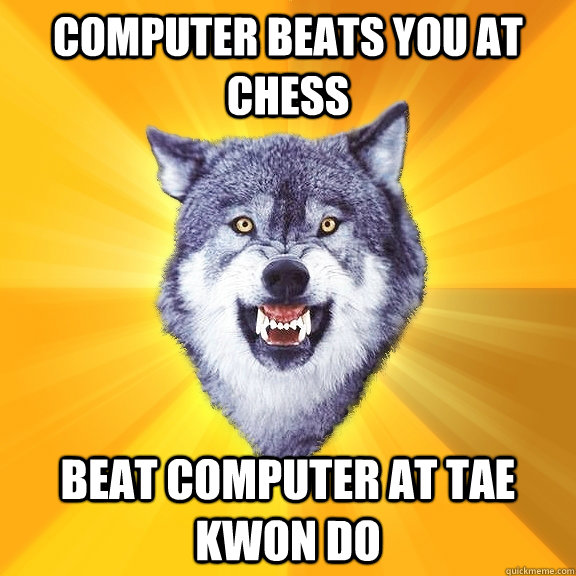 Computer beats you at chess Beat computer at Tae Kwon Do  Courage Wolf