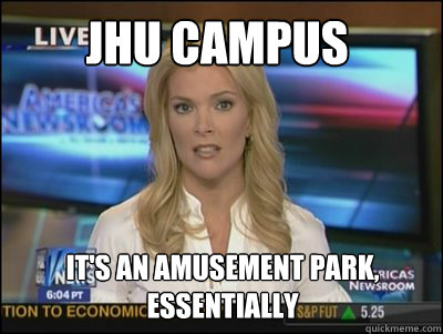 JHU campus it's an amusement park, essentially - JHU campus it's an amusement park, essentially  Megyn Kelly