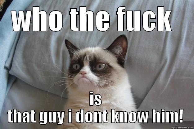 WHO THE FUCK  IS THAT GUY I DONT KNOW HIM! Grumpy Cat