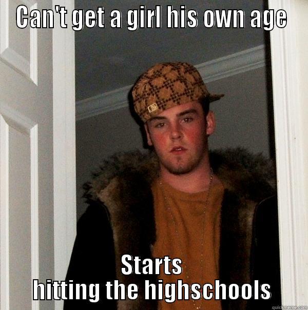 brother probs - CAN'T GET A GIRL HIS OWN AGE STARTS HITTING THE HIGHSCHOOLS Scumbag Steve