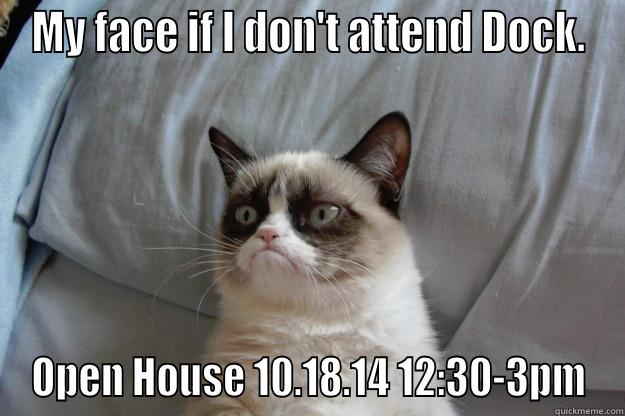 MY FACE IF I DON'T ATTEND DOCK. OPEN HOUSE 10.18.14 12:30-3PM Grumpy Cat