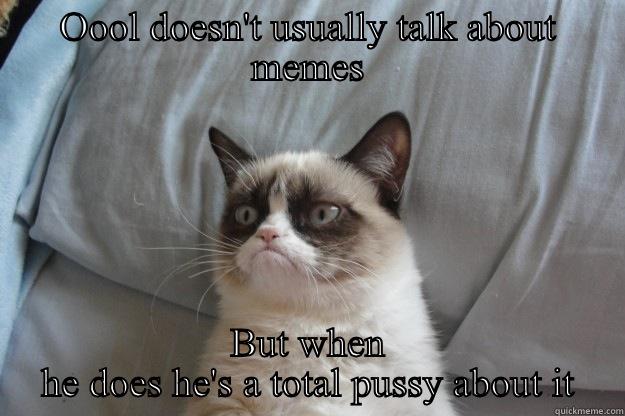 OOOL DOESN'T USUALLY TALK ABOUT MEMES BUT WHEN HE DOES HE'S A TOTAL PUSSY ABOUT IT Grumpy Cat