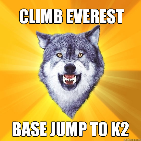 Climb Everest Base jump to K2  Courage Wolf