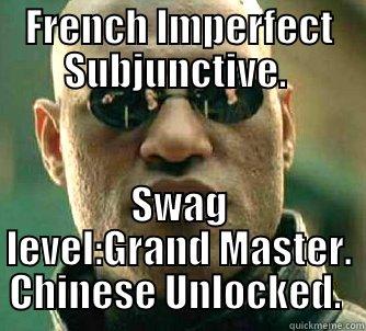 French Imperfect Subjunctive required. - FRENCH IMPERFECT SUBJUNCTIVE.  SWAG LEVEL:GRAND MASTER. CHINESE UNLOCKED.  Matrix Morpheus