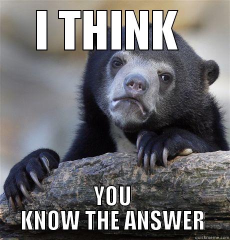 I THINK  YOU KNOW THE ANSWER Confession Bear