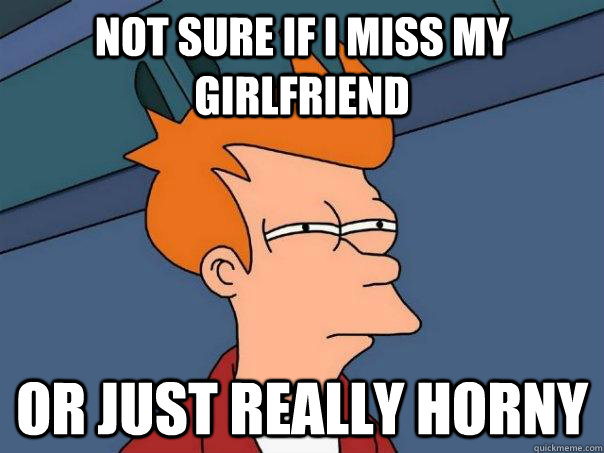 not sure if I miss my girlfriend or just really horny  Futurama Fry