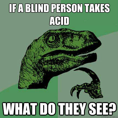 If a blind person takes acid What do they see?  
