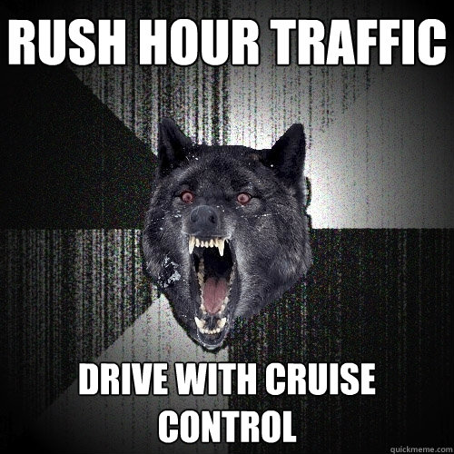 rush hour traffic Drive with cruise control  Insanity Wolf