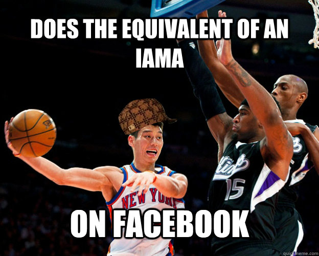 Does the equivalent of an Iama on facebook - Does the equivalent of an Iama on facebook  Scumbag Jeremy Lin