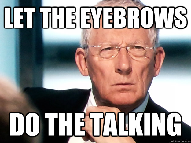 let the eyebrows do the talking  UK Apprentice Nick