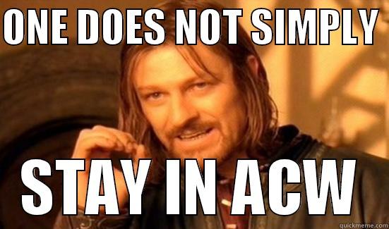 ONE DOES NOT SIMPLY  STAY IN ACW Boromir