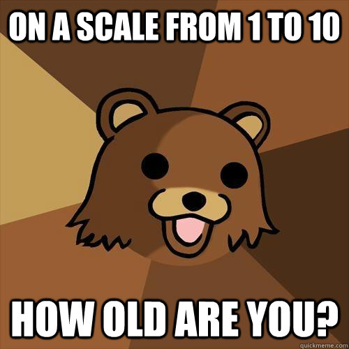 On a scale from 1 to 10 how old are you? - On a scale from 1 to 10 how old are you?  Pedobear