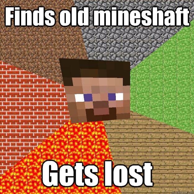 Finds old mineshaft Gets lost  Minecraft